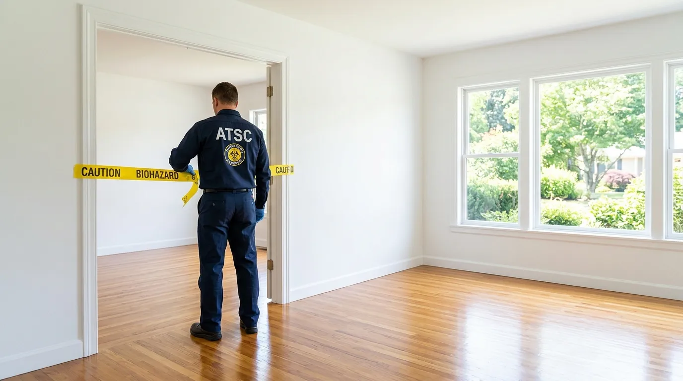 Certified biohazard cleanup crew performing Trauma Scene Cleanup in Mashpee